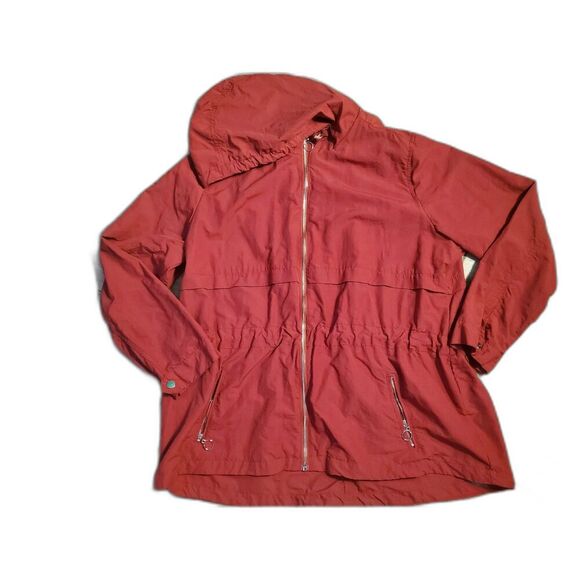 Jade & Ivory Women's Hooded Zip Up Jacket Red 3X Love Always Wins Drawstring - Picture 3 of 9
